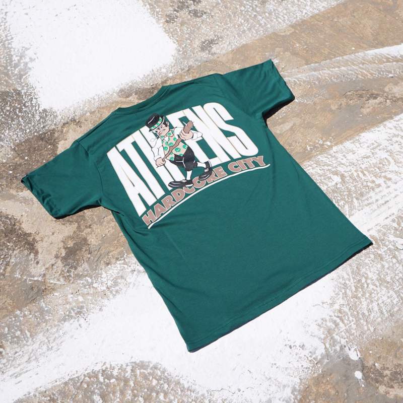 Athens Hardcore hardcore city tshirt - green